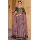 Mauve Smooth Silk Foil Print Work Wedding Wear Gown With Dupatta - 11627202220