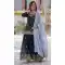 Faux Blooming Embroidered Party Wear Palazzo Salwar Suit In Navy Blue - 11631202230