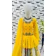 Yellow Chinon Silk Embroidery Work Party Wear Kids Lehenga Choli - 11668202434