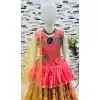 Multi Color Chinon Silk Embroidery Work Readymade Function Wear Kids Lehenga Choli - 11668202439