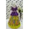 Multi Color Chinon Silk Sequins Embroidered Party Wear Kids Lehenga Choli - 11668202440