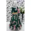 Green Fox Georgette Digital Printed Party Wear Kids Wear Gown - 11669202441