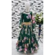 Green Fox Georgette Digital Printed Party Wear Kids Wear Gown - 11669202441