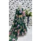 Green Fox Georgette Digital Printed Party Wear Kids Wear Gown - 11669202441