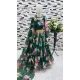 Green Fox Georgette Digital Printed Party Wear Kids Wear Gown - 11669202441