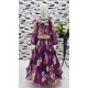 Purple Fox Georgette Digital Printed Party Wear Kids Wear Gown - 11669202442