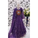 Fox Georgette Digital Printed Party Wear Kids Wear Gown In Purple - 11669202443