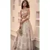 Faux Georgette Sequins Work Party Wear Plus Size Lehenga Choli In Off White - 11671202448