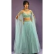 Faux Georgette Embroidery Work Party Wear Lehenga Choli In Turquoise - 11671202450