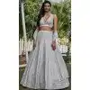 Banglori Silk Sequins Work Party Wear Plus Size Lehenga Choli In Grey - 11671202452
