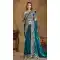 Teal Blue Crush Satin Silk Stone Work Wedding Wear Saree - 11601202069