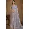 Grey Pure Organza Silk Stone Work Wedding Wear Saree - 11601202071