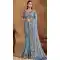 Sky Blue Two Tone Satin Silk Stone Work Wedding Wear Saree - 11601202073