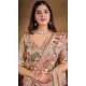 Peach Two Tone Satin Silk Stone Work Wedding Wear Saree - 11601202074