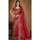 Maroon Uppada Silk Stone Work Wedding Wear Saree - 11601202076