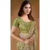 Pista Green Net Stone Work Wedding Wear Plus Size Saree - 11601202077