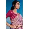 Pink Pure Brasso Embroidery Work Party Wear Plus Size Saree - 11602202079