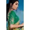 Yellow Pure Brasso Embroidery Work Party Wear Plus Size Saree - 11602202080