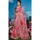 Pink Pure Brasso Embroidery Work Party Wear Designer Saree - 11602202086