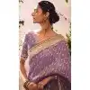 Banarasi Zari Tissue Weaving Work Designer Wear Plus Size Saree In Lavender - 11603202089