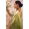 Banarasi Zari Tissue Weaving Work Designer Wear Plus Size Saree In Green - 11603202090