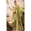 Banarasi Zari Tissue Weaving Work Designer Wear Plus Size Saree In Green - 11603202090