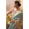 Banarasi Zari Tissue Weaving Work Designer Wear Plus Size Saree In Sky Blue - 11603202091