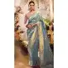 Banarasi Zari Tissue Weaving Work Designer Wear Plus Size Saree In Sky Blue - 11603202091