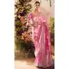 Banarasi Zari Tissue Weaving Work Designer Wear Plus Size Saree In Pink - 11603202092
