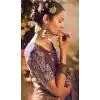Banarasi Zari Tissue Weaving Work Designer Wear Plus Size Saree In Purple - 11603202094