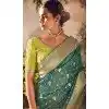 Rama Green Banarasi Zari Tissue Weaving Work Designer Wear Plus Size Saree - 11603202099