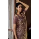 Dark Beige Satin Silk HandWork Party Wear Saree - 11604202101