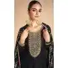 Silk Embroidery Work Party Wear Plus Size Gown In Black - 11670202445