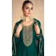 Silk Embroidery Work Party Wear Gown In Green - 11670202446