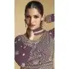 Purple Georgette Zari Work Wedding Wear Plus Size Anarkali Suit - 11674202461