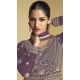 Purple Georgette Zari Work Wedding Wear Anarkali Suit - 11674202461
