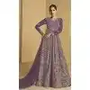 Purple Georgette Zari Work Wedding Wear Plus Size Anarkali Suit - 11674202461