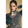 Teal Blue Georgette Zari Work Wedding Wear Plus Size Anarkali Suit - 11674202462