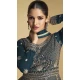 Teal Blue Georgette Zari Work Wedding Wear Anarkali Suit - 11674202462