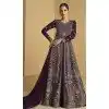 Purple Georgette Zari Work Wedding Wear Designer Plus Size Anarkali Suit - 11674202463