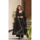 Black Maslin Foil Print Work Party Wear Anarkali Suit - 11680202486