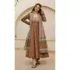 Multi Color Maslin Foil Print Work Party Wear Plus Size Anarkali Suit - 11680202487