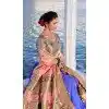 Lavender Jacquard Silk Zari Work Party Wear Plus Size Lehenga Choli - 11705202629