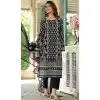 Cotton Printed Work Party Wear Plus Size Salwar Suit In Black - 11724202769