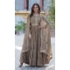 Beige Star Georgette Zari Work Party Wear Gown With Dupatta - 11730202797