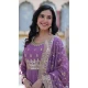 Onion Star Georgette Zari Work Party Wear Gown With Dupatta - 11730202798