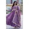 Onion Star Georgette Zari Work Party Wear Plus Size Gown With Dupatta - 11730202798