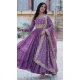 Onion Star Georgette Zari Work Party Wear Gown With Dupatta - 11730202798