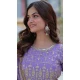 Purple Star Georgette Zari Work Party Wear Gown With Dupatta - 11730202799