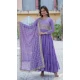 Purple Star Georgette Zari Work Party Wear Gown With Dupatta - 11730202799